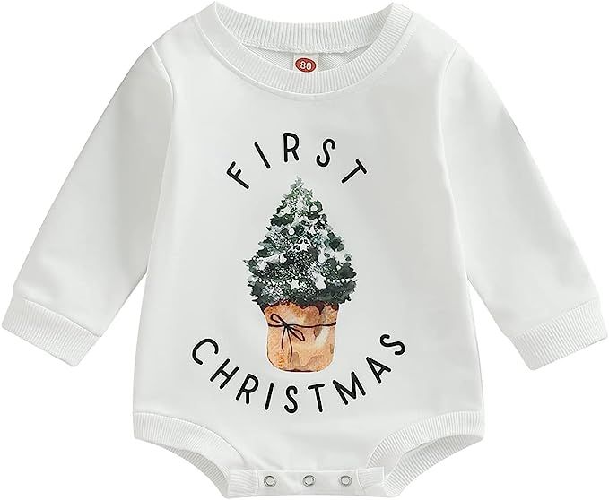 Newborn Baby Girl Boy Sweatshirt Romper Long Sleeve 0 3 6 12 18 Months Fall Winter Clothes | Amazon (US)