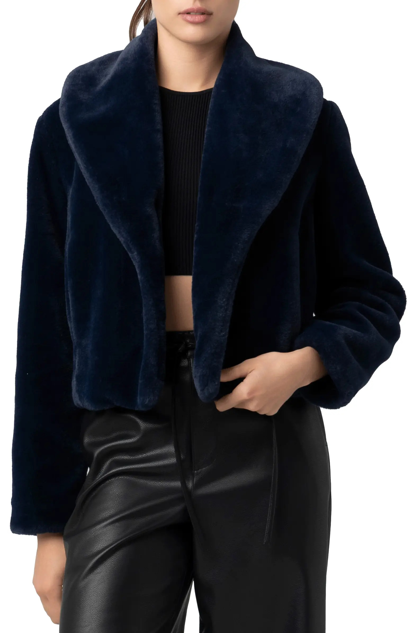 Shawl Collar Faux Fur Jacket | Nordstrom