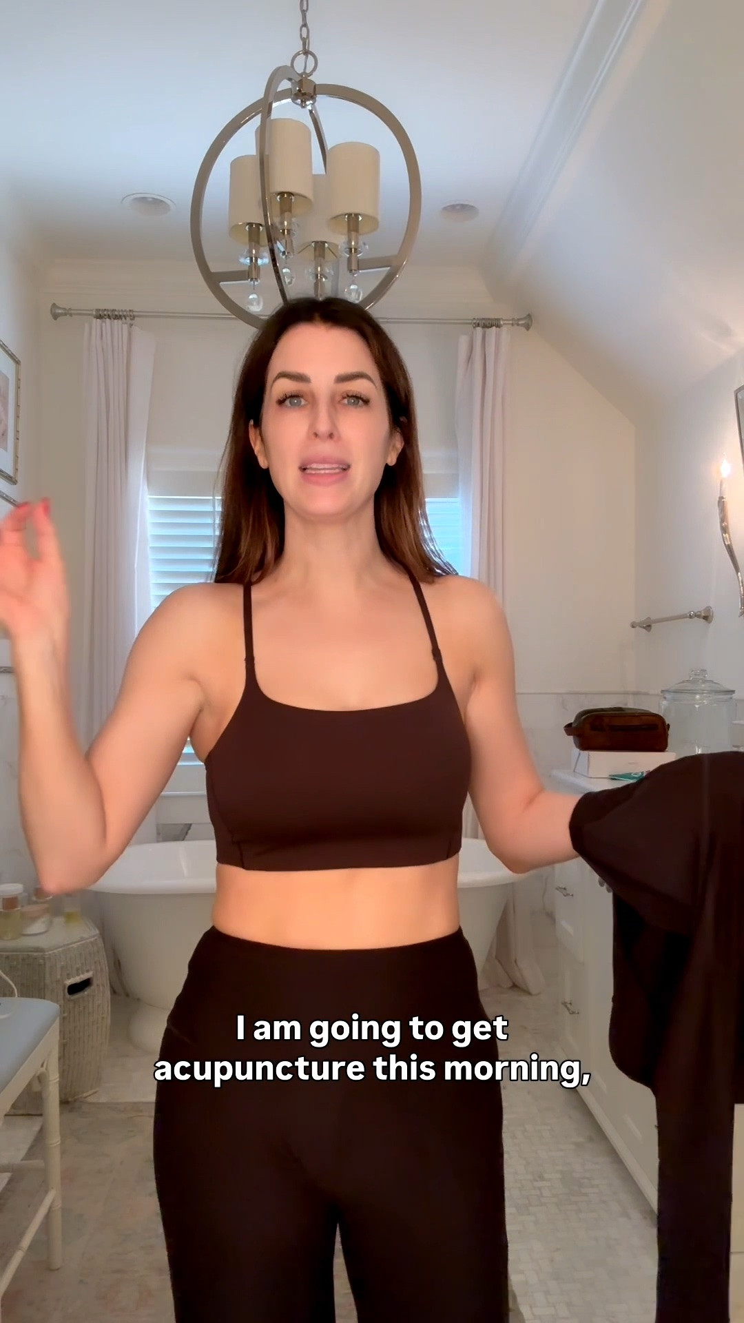 I’m wearing a medium and the bra and a small and the pants and the top.

#LTKOver40 #LTKTall #LTKdayinmylife