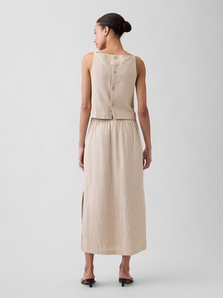 Linen-Blend Maxi Slip Skirt | Gap Factory