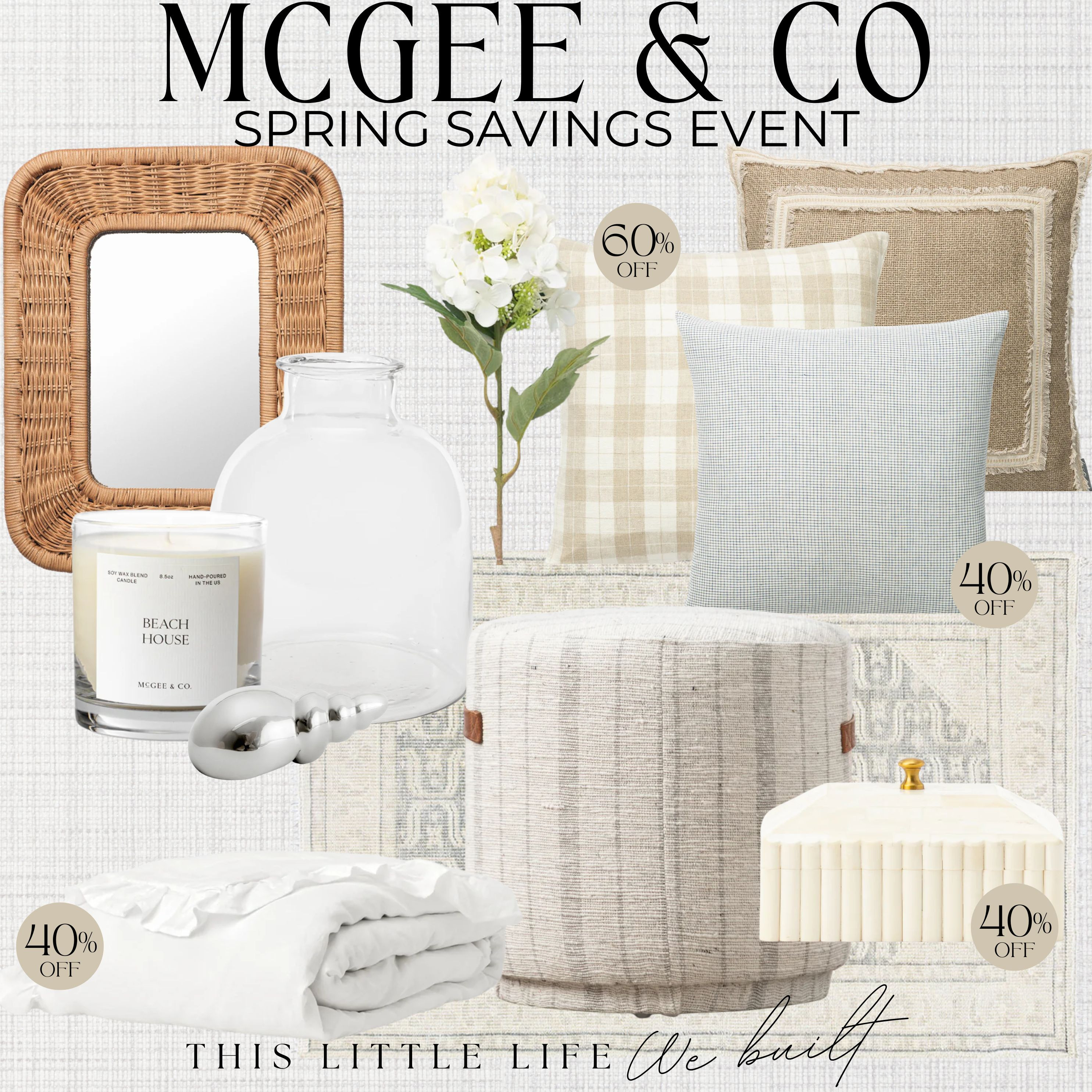 Up to 70% Off at McGee and Co!
McGee and Co Spring Savings Event / McGee and Co Sale / Neutral Home Furniture / Light Linen Curtains / Textured Throw Pillows / Soft Neutral Throws / Woven Baskets / Fluted Ceramic Vases / Decorative Trays / Faux Greenery & Branches / Stoneware Bowls / Wooden Bead Garlands / Neutral Area Rugs / Natural Fiber Rugs / Organic-Shape Mirrors / Minimalist Wall Art / Warm Wood Coffee Tables / Light Oak Consoles / Bouclé Accent Chairs / Upholstered Ottomans / Cane & Rattan Furniture / Sculptural Table Lamps / Ceramic Table Lamps / Soft White Bedding / Neutral Table Runners / Handcrafted Pottery / Linen Slipcovers / Modern Organic Accent Furniture
 

 #LTKSeasonal #LTKHome #LTKSaleAlert