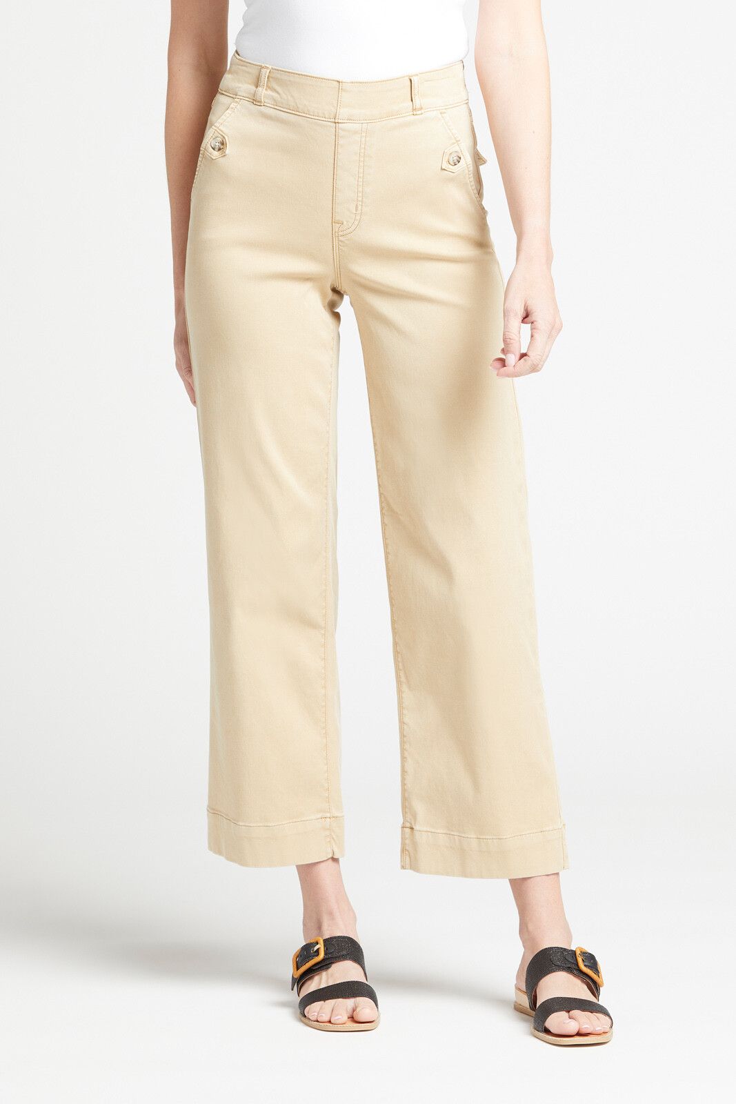 SPANX Stretch Twill Cropped Wide Leg | EVEREVE | Evereve