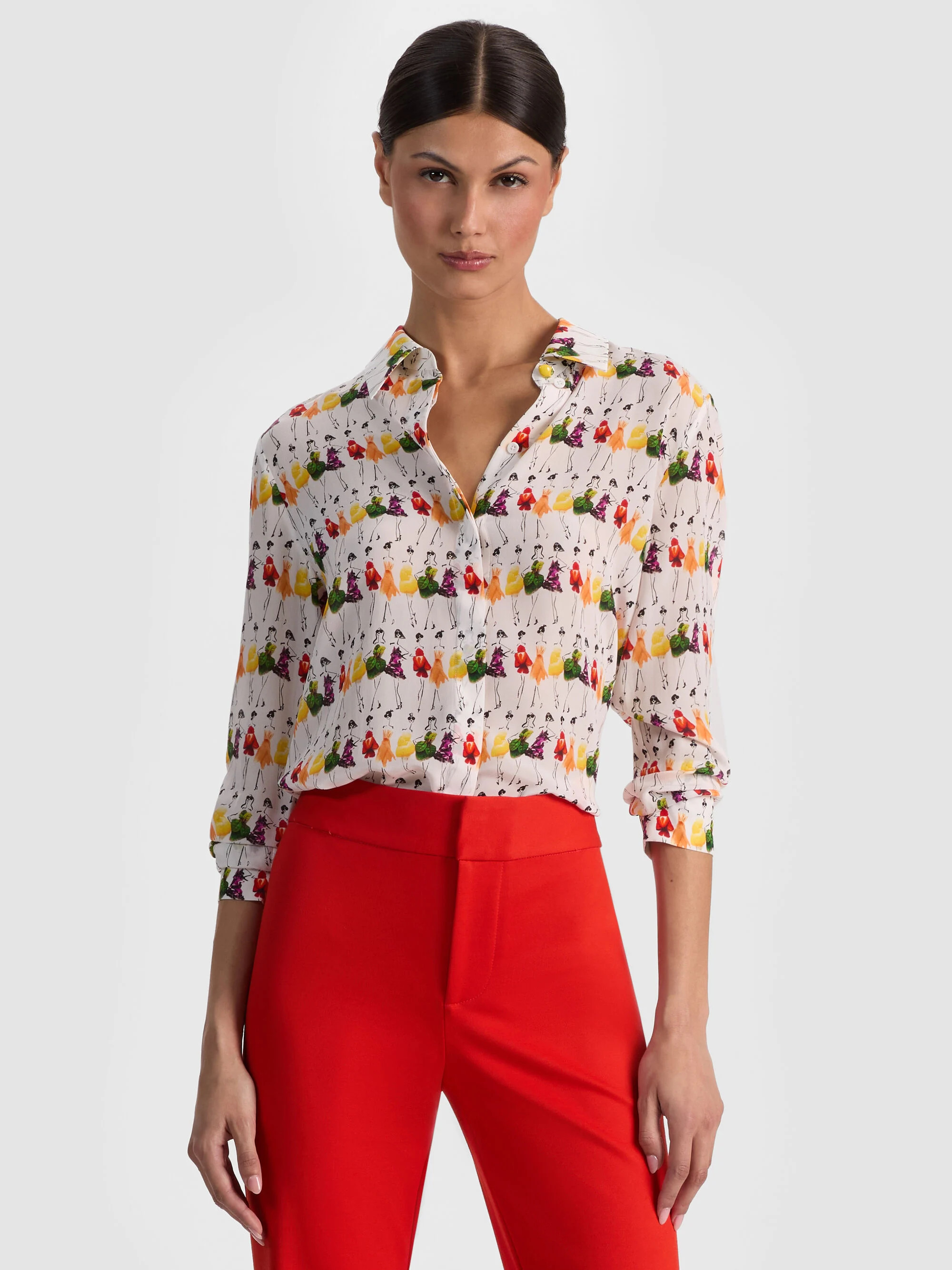 A+O X GRETCHEN ROEHRS WILLA SILK BLOUSE | Alice + Olivia