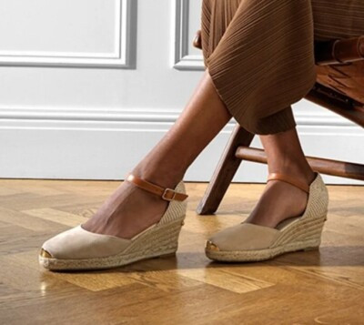 Russell & Bromley Coconut Leather Strap Wedge Espadrilles EU 36 Kate Middleton   | eBay | eBay US