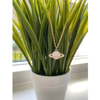 Clear glitter spaceship charm necklace handmade jewellery space moon stars constellations sky planet | Etsy (US)