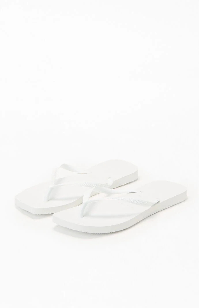 Havaianas Women's White Slim Square Flip Flop Sandals - Size 9/10 | PacSun