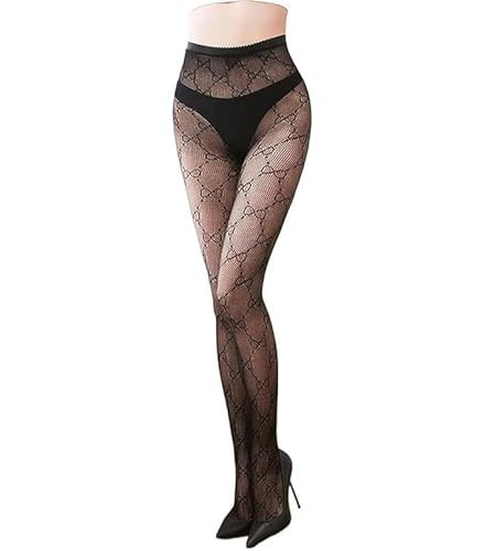 Emfnzd Pantyhose Black Tights Fishnet Stockings For Women Patterned Tights High Waisted Letter Mesh Leggings Plus Size(1pcs) | Amazon (US)