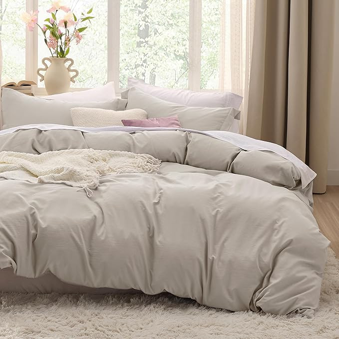 Bedsure Oversized Queen Duvet Cover - 3 Pieces Prewashed Cotton-Like Polyester Extra Soft Bedding... | Amazon (US)
