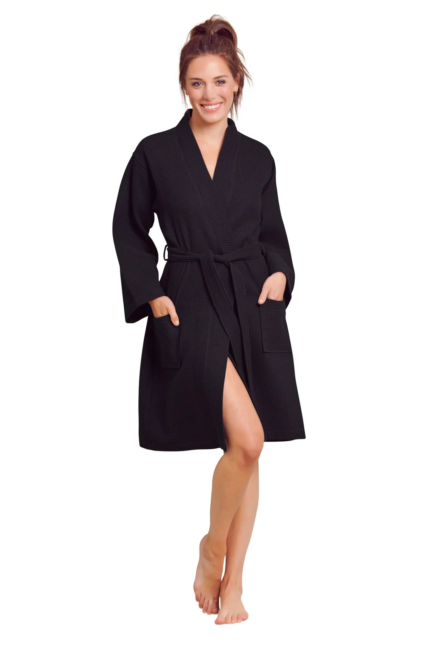 Women’s Lightweight Kimono Waffle Spa Robe | Walmart (US)