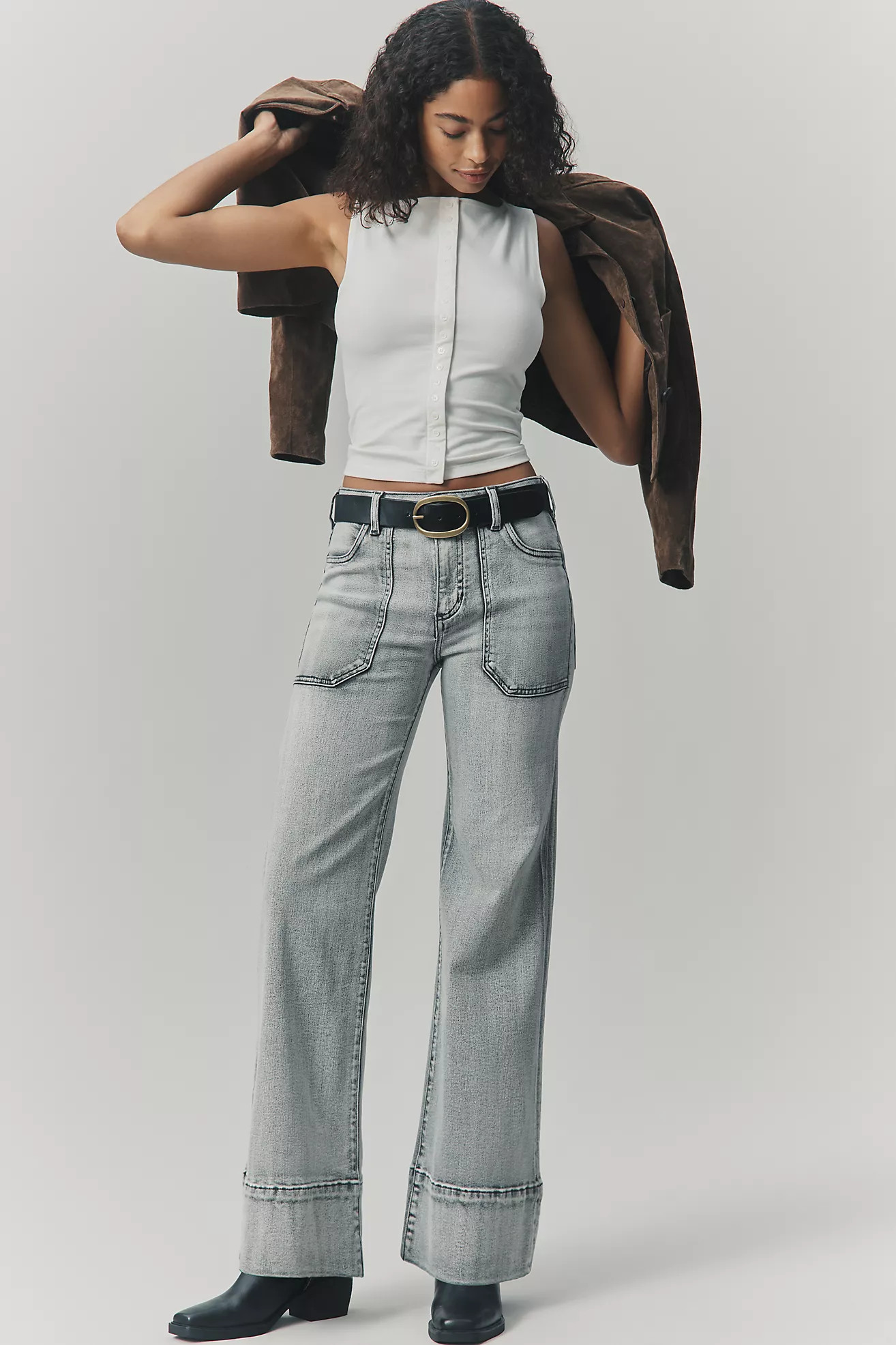 The Rylan Relaxed High-Rise Flare Jeans by Pilcro | Anthropologie (US)