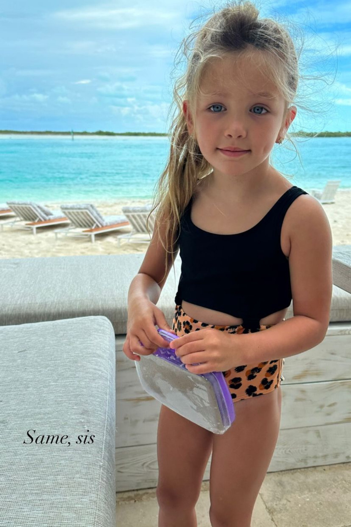 Navys cute little leopard print knotted one piece suit 🥥🐚🦀 

swim l toddler swim l kids swim l vacation l resort l kids swimsuit l one piece 