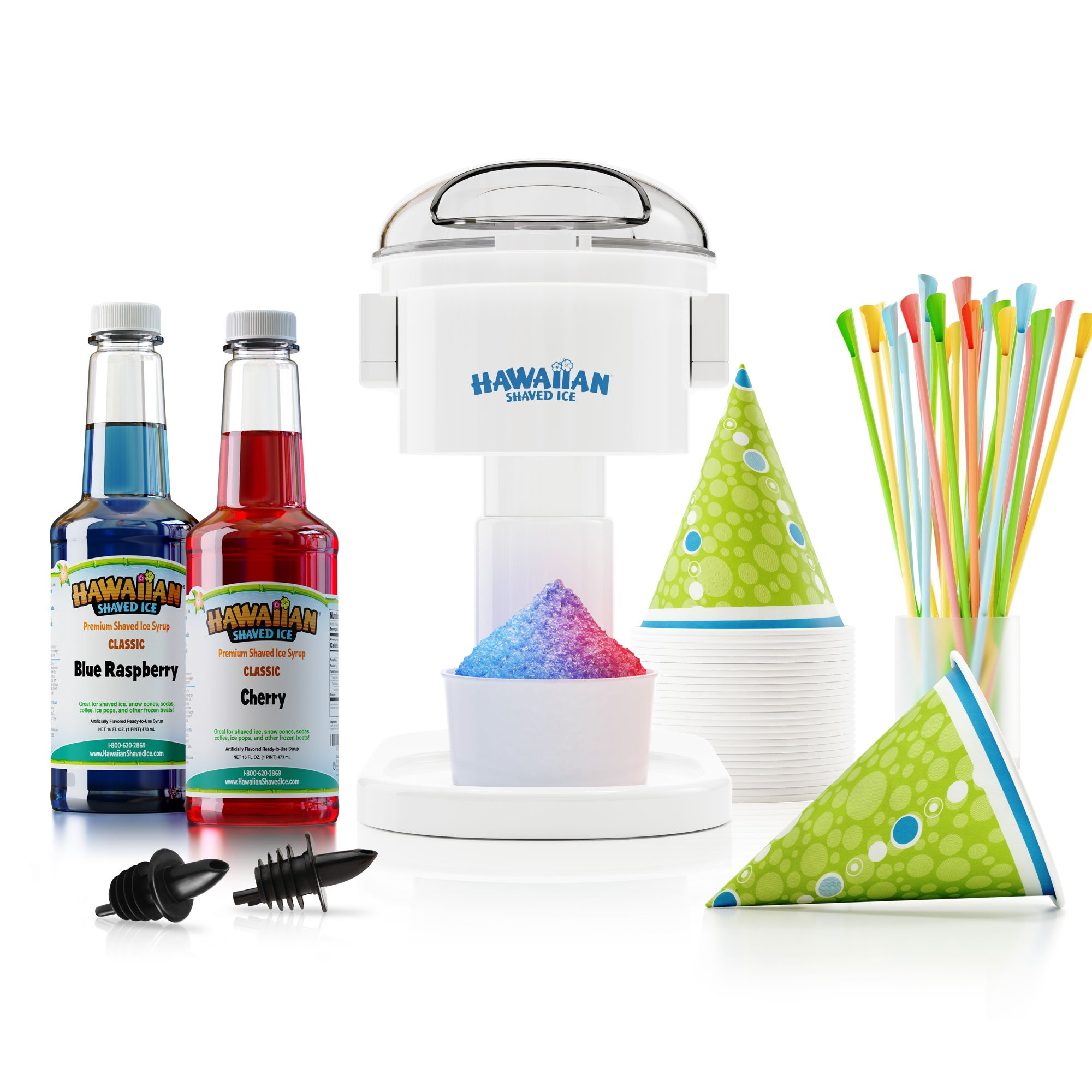 Hawaiian Shaved Ice Kid-Friendly Snow Cone Machine Package with Syrup and Accessories, Multicolor | Walmart (US)