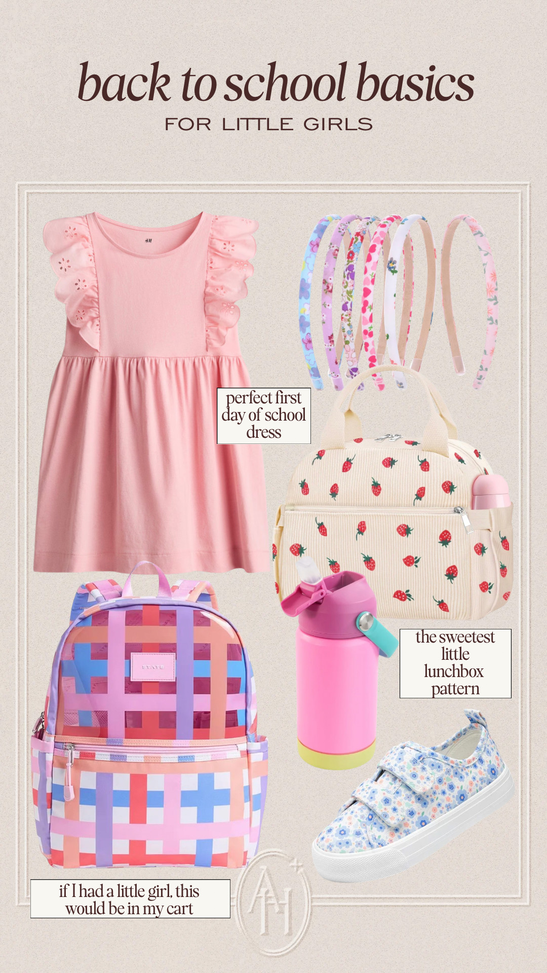 Back to school for girls! Cutest headbands, floral velcro shoes, the perfect pink dress with patterned backpacks and lunchboxes.  

 #LTKdayinmylife #LTKKids