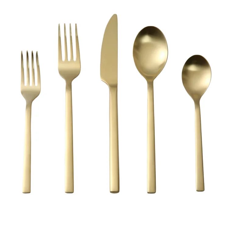 Better Homes & Gardens Holden Stainless Steel 20 Piece Flatware Set Gold | Walmart (US)