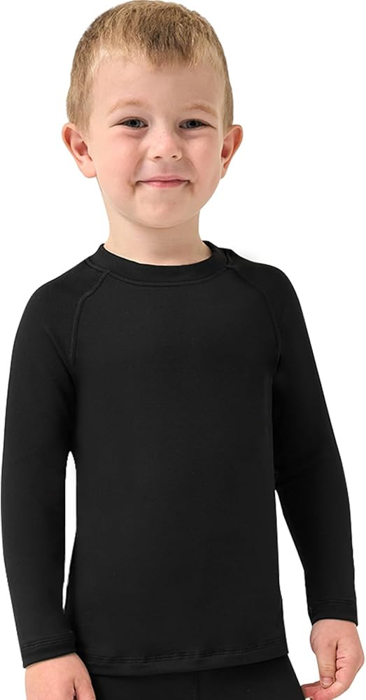 2T-6Y Fleece Lined Toddler Thermal Set, Thermal Underwear for Kids, Black Base Layer Long Johns f... | Amazon (US)