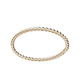 Braided Rope Stacking Ring | Elegant Twist 1mm Skinny Stackable Stack Ring Band in Silver, Gold, or Rose Gold | Comfort Fit USA Sizes 3-12 (14K Rose Gold Fill, 4) | Amazon (US)
