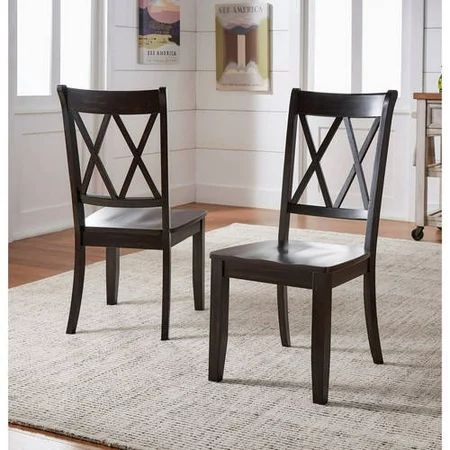 Weston Home Farmhouse Dining Chair with Cross Back (Set of 2) | Walmart (US)