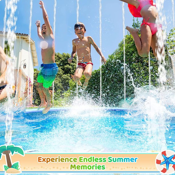 Fun Little  Toys Splash Pad, 60'' Sprinkler for Kids Outdoor Toys Inflatable Outdoor Sprinkler Pa... | Walmart (US)