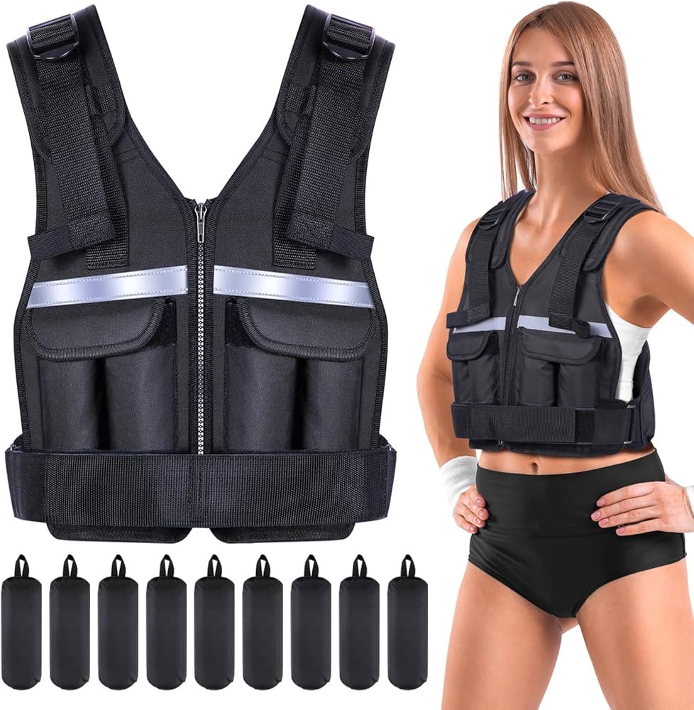 Adjustable Weighted Vest Weights Set: Sportneer 2-18 lbs/2-19 lbs Body Weight Vests 9 In 1 Fast A... | Amazon (US)