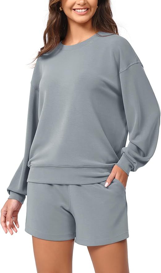 ODODOS Modal Soft Oversized Sweatshirts for Women Crew Neck Long Sleeve Relaxed Pullover Tops | Amazon (US)