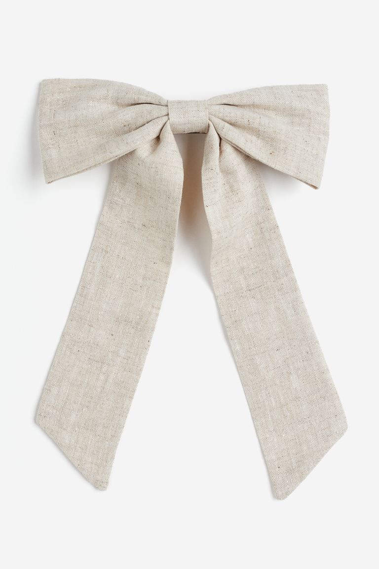 Hair Clip with Bow - Light beige - Ladies | H&M US | H&M (US + CA)