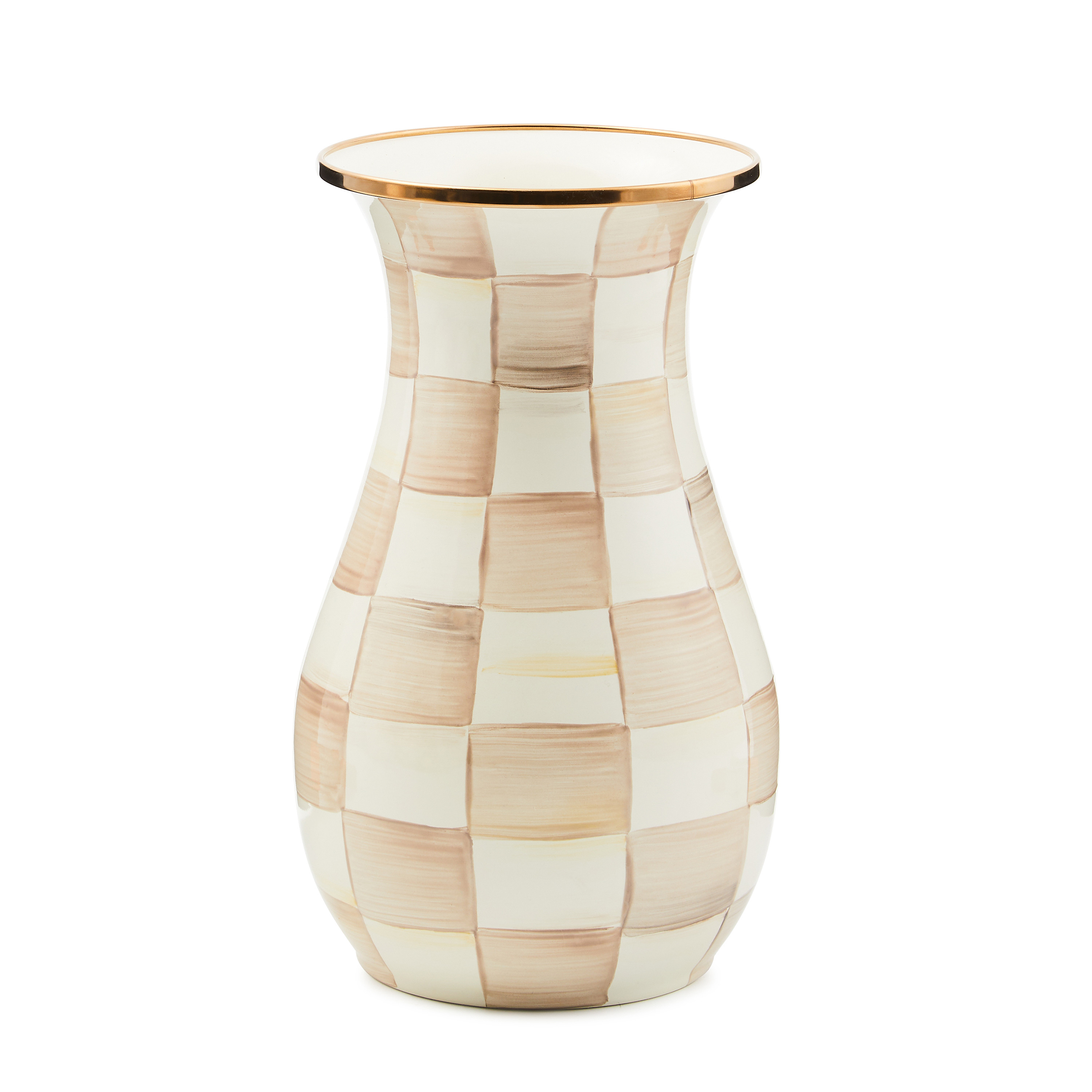 MacKenzie-Childs Mocha Check Tall Vase | MacKenzie-Childs