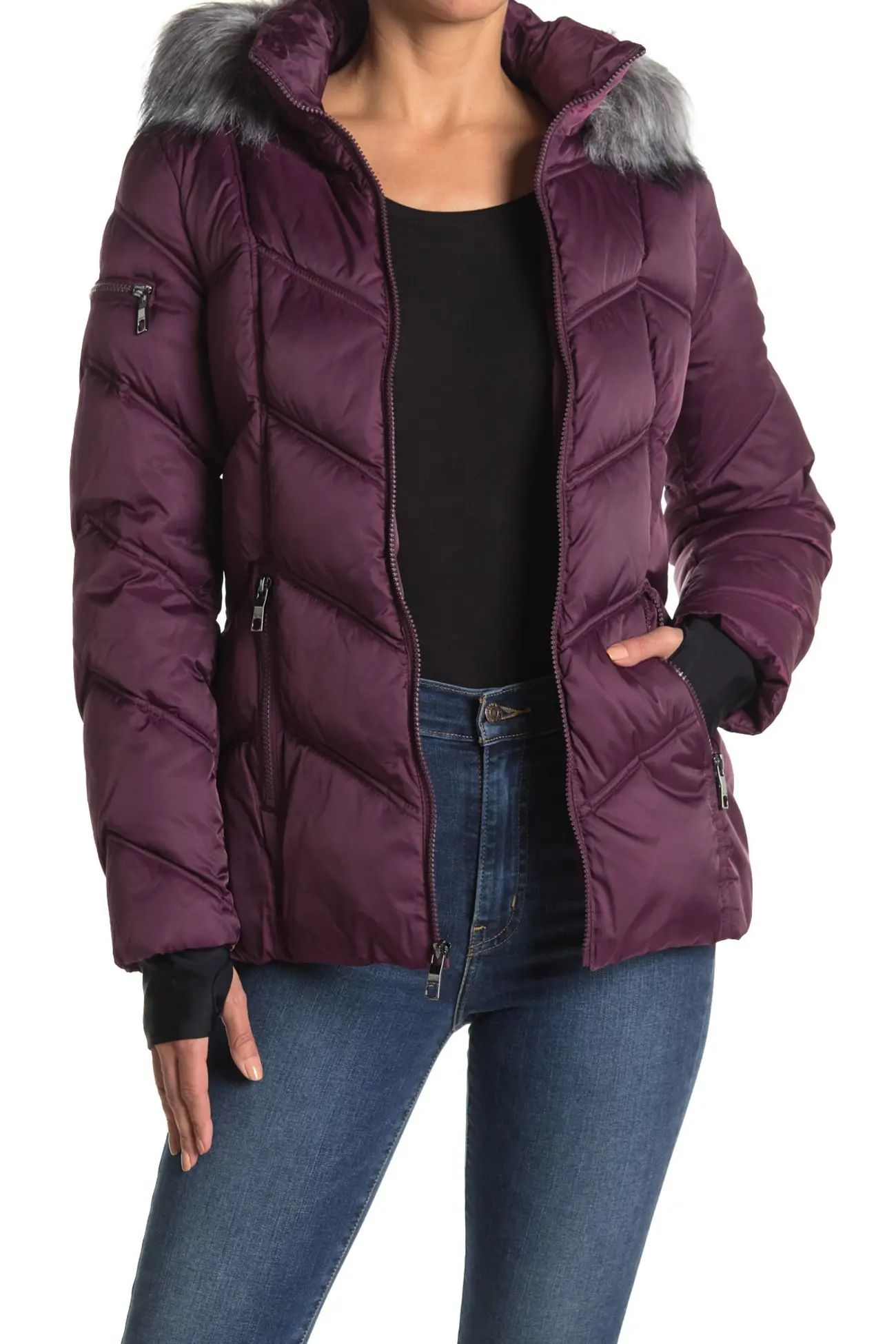 Nautica | Faux Fur Trim Hooded Quilted Jacket | Nordstrom Rack | Nordstrom Rack