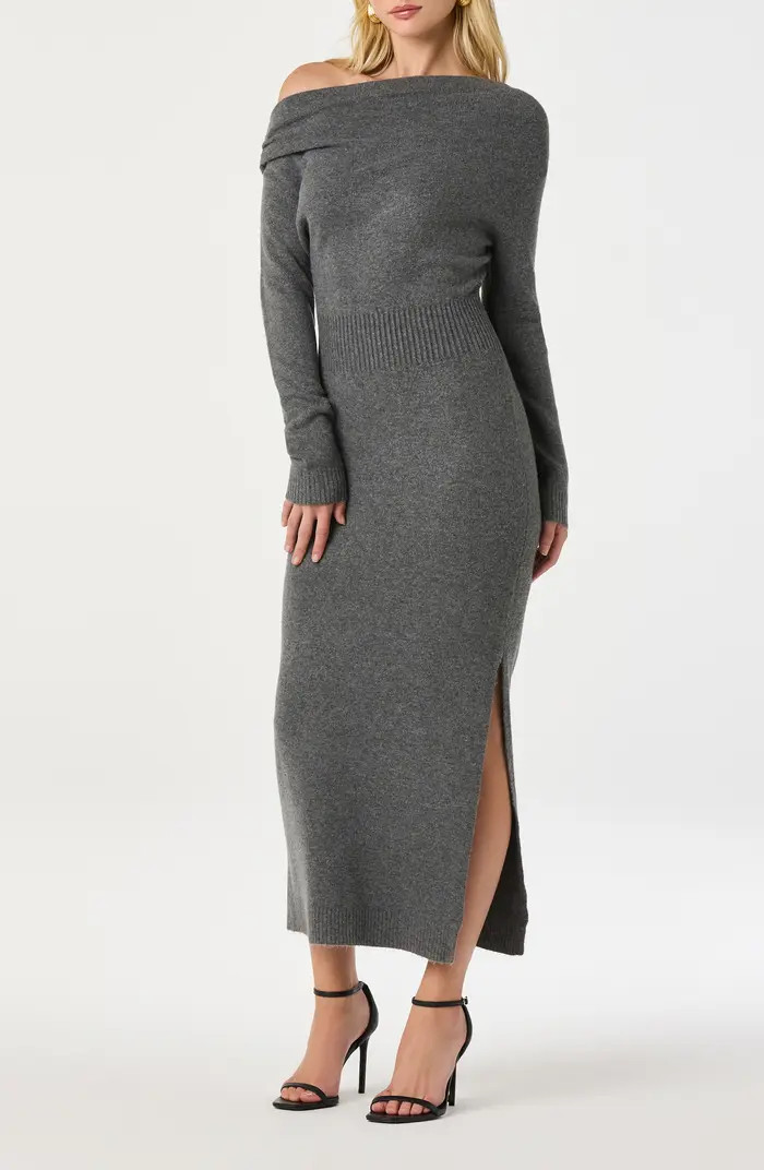 One-Shoulder Long Sleeve Sweater Dress | Nordstrom