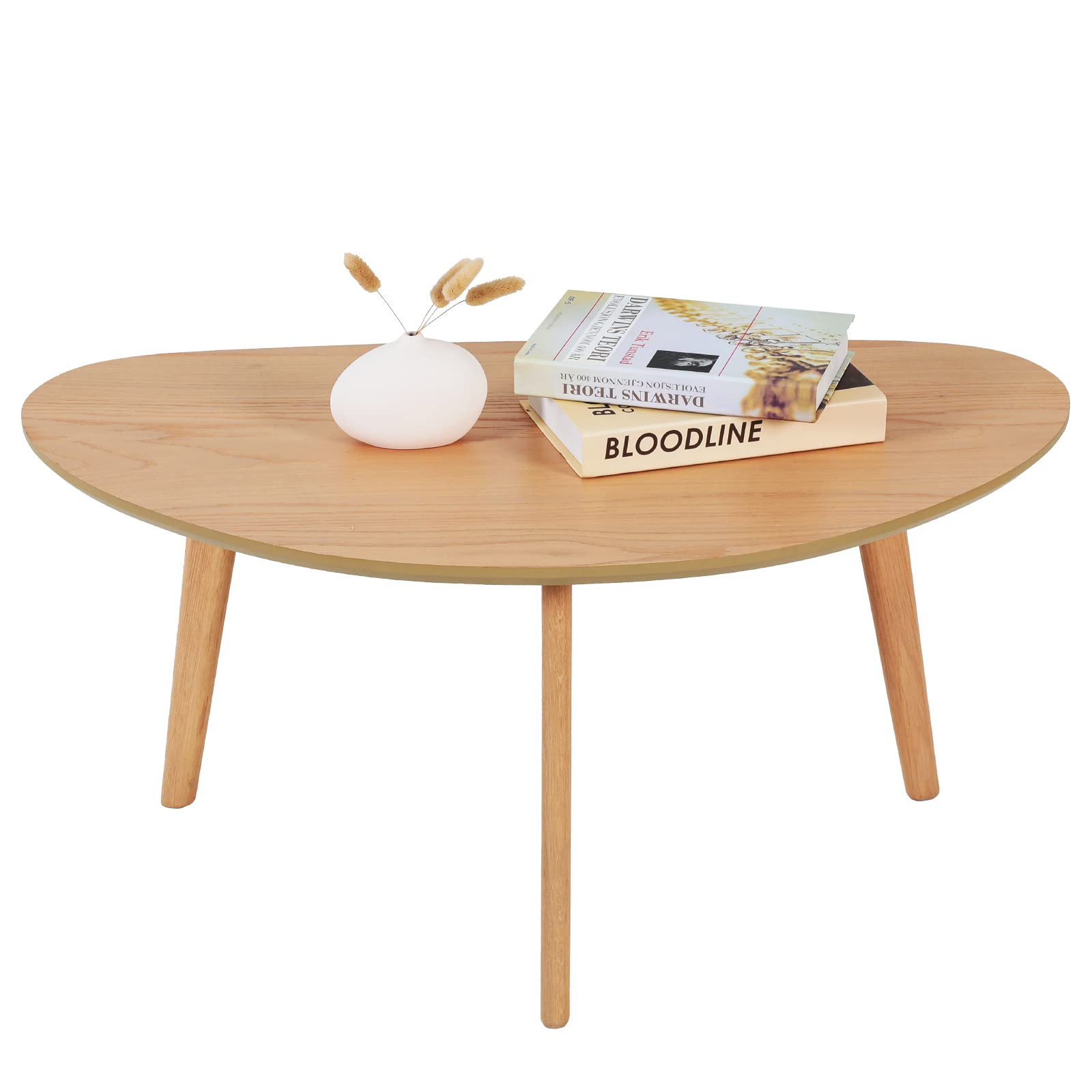 FIRMINANA Small Oval Coffee Table for Small Space Mid Century Modern Coffee Table for Living Room... | Amazon (US)