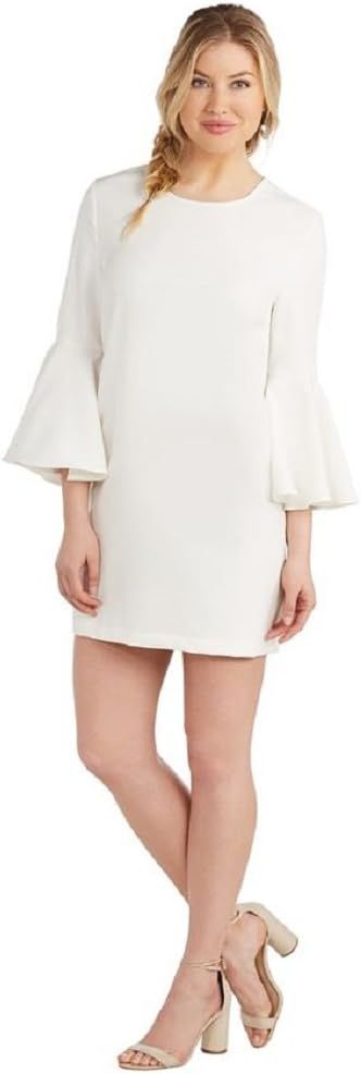 Mud Pie Women's Brooks Small Marshmallow Bell Sleeve Dress White | Amazon (US)