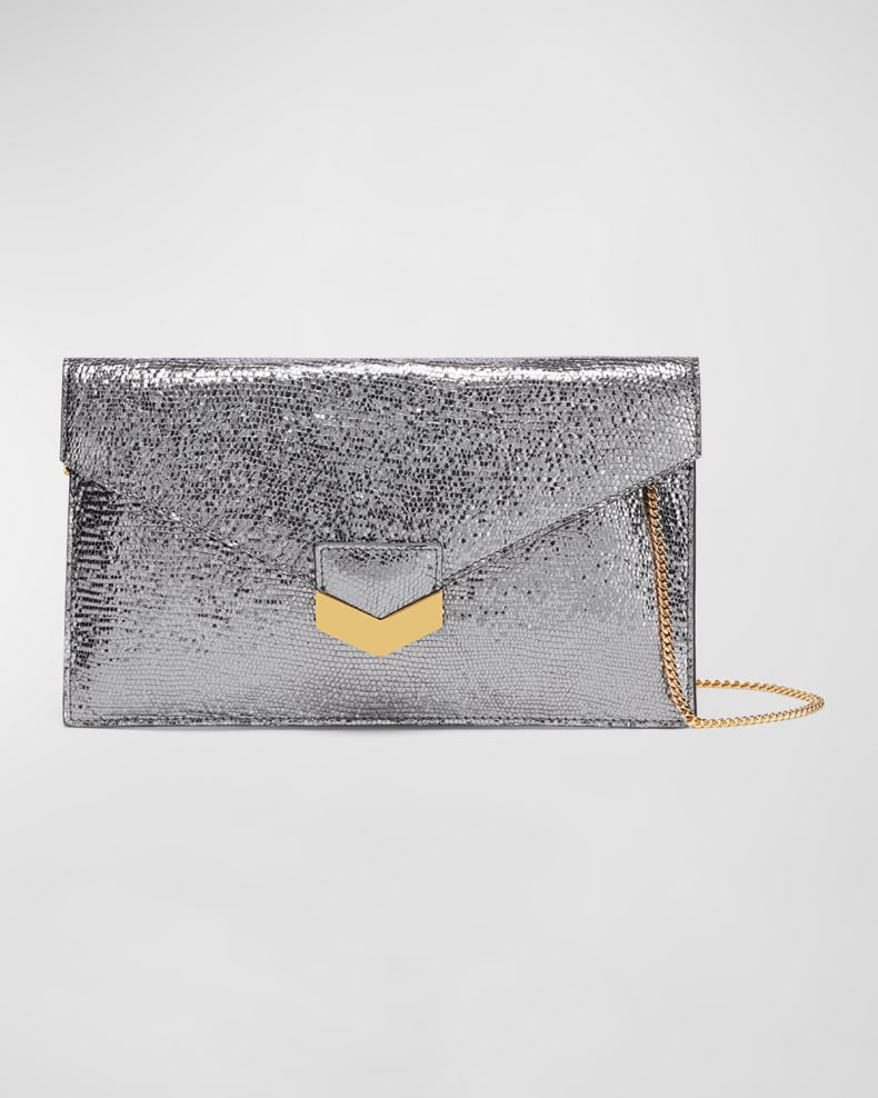 DeMellier London Envelope Metallic Clutch Bag | Neiman Marcus