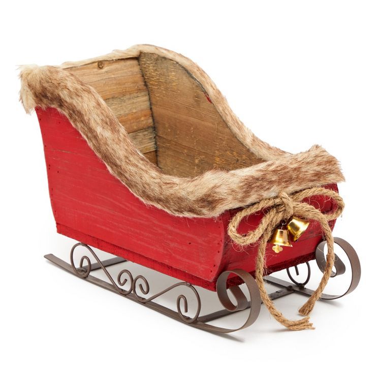 Okuna Outpost Red Santa Sleigh Christmas Decor for Table Top Holiday Home Decorations, 12.2 x 8.5... | Target