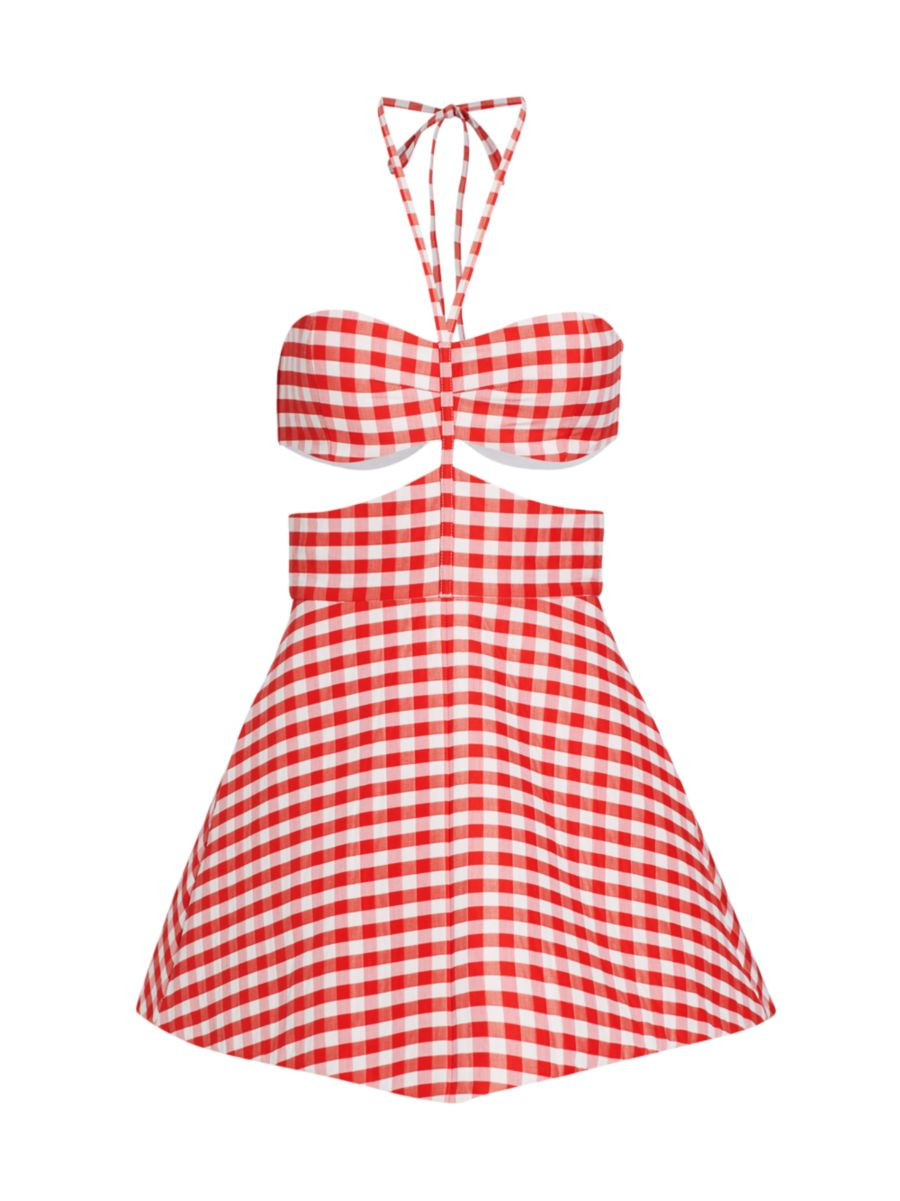 Swim Gingham Cut-Out Minidress | Saks Fifth Avenue
