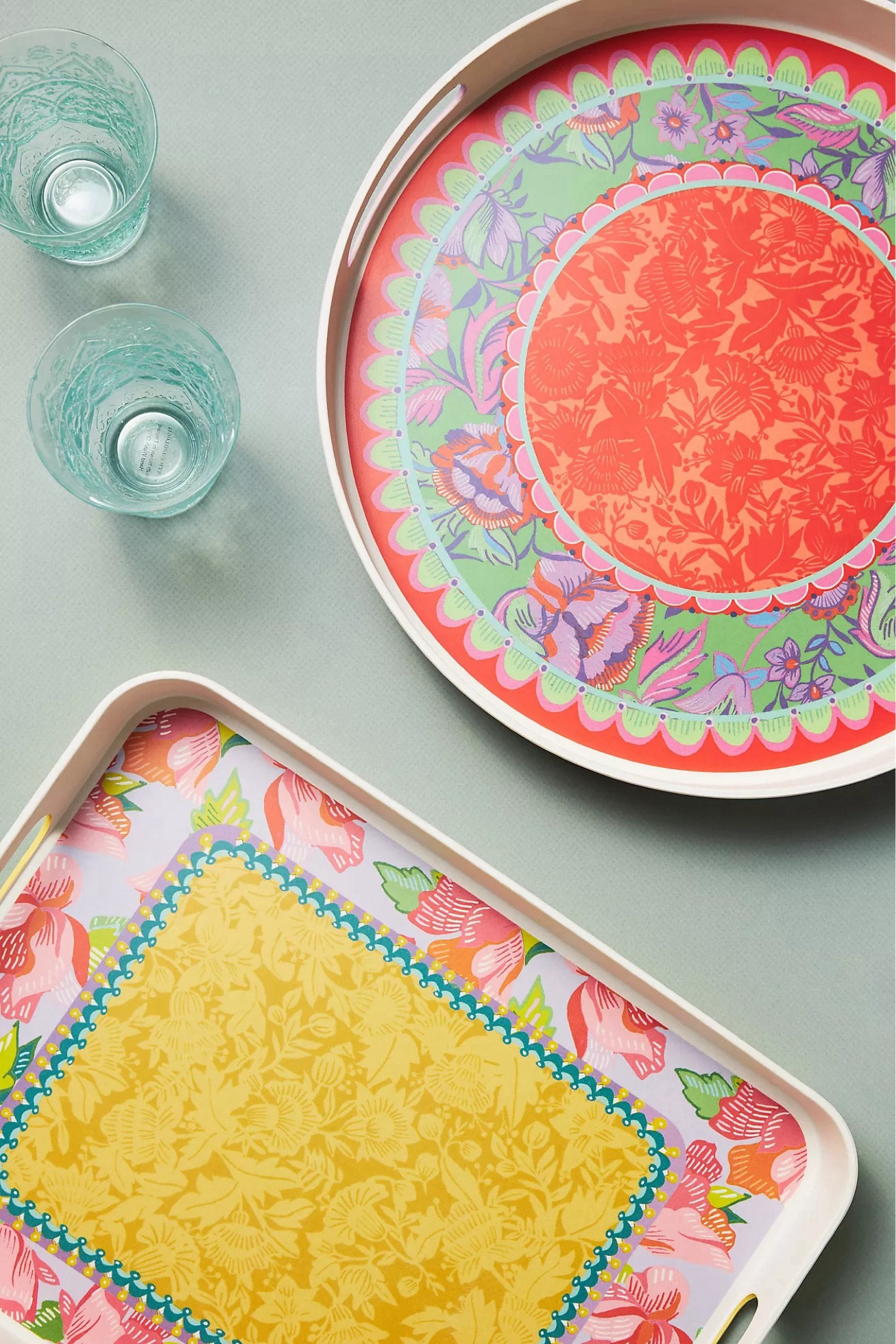 A flourish of color, this tray will ignite a sense of excitement at any soirée. Easy peasy to clean, it’s well suited to serving everything and anything from cocktails to barbecue delights or showcasing your favorite candle.

Inspired by the mountains, flora, and fauna of Ojai, California, Alexandra Farmer's latest collection combines her love for the British Arts & Crafts Movement with the beauty that nature provides.

Exclusively for Anthropologie.
Decaled bamboo melamine.
Due to the nature of this item, expect slight variation in the appearance of each unique.
Dishwasher safe.
We recommend using a mild, non-citrus detergent.
All dishes should be thoroughly dried before being stored.
This item is not microwave safe.

#LTKGiftGuide #LTKHome #LTKParties