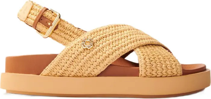 maje Raffia-effect flat sandals | Nordstrom | Nordstrom
