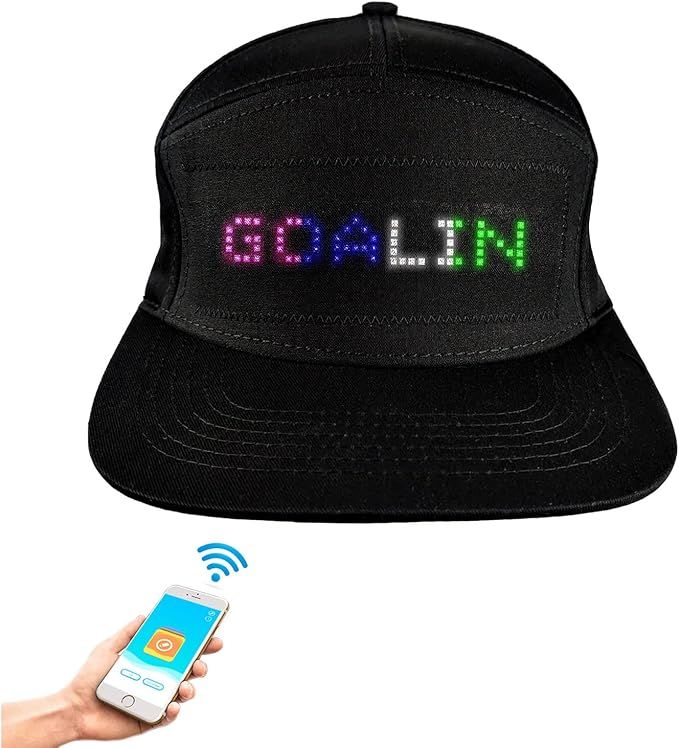 CY TOYS Bluetooth LED Hat Display Message Funny LED Caps for Party Mystery Black | Amazon (US)