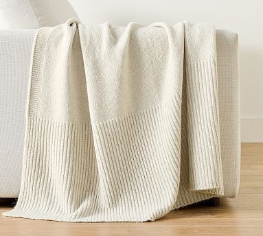 Bold Border Knit Throw | Pottery Barn (US)