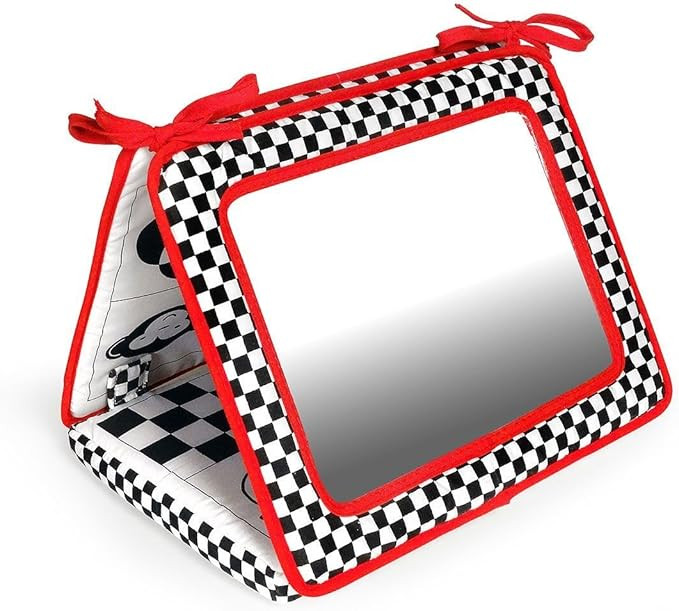 Black, White & Red, Smile, Baby 2-in-1 Crib & Floor Mirror | Amazon (US)