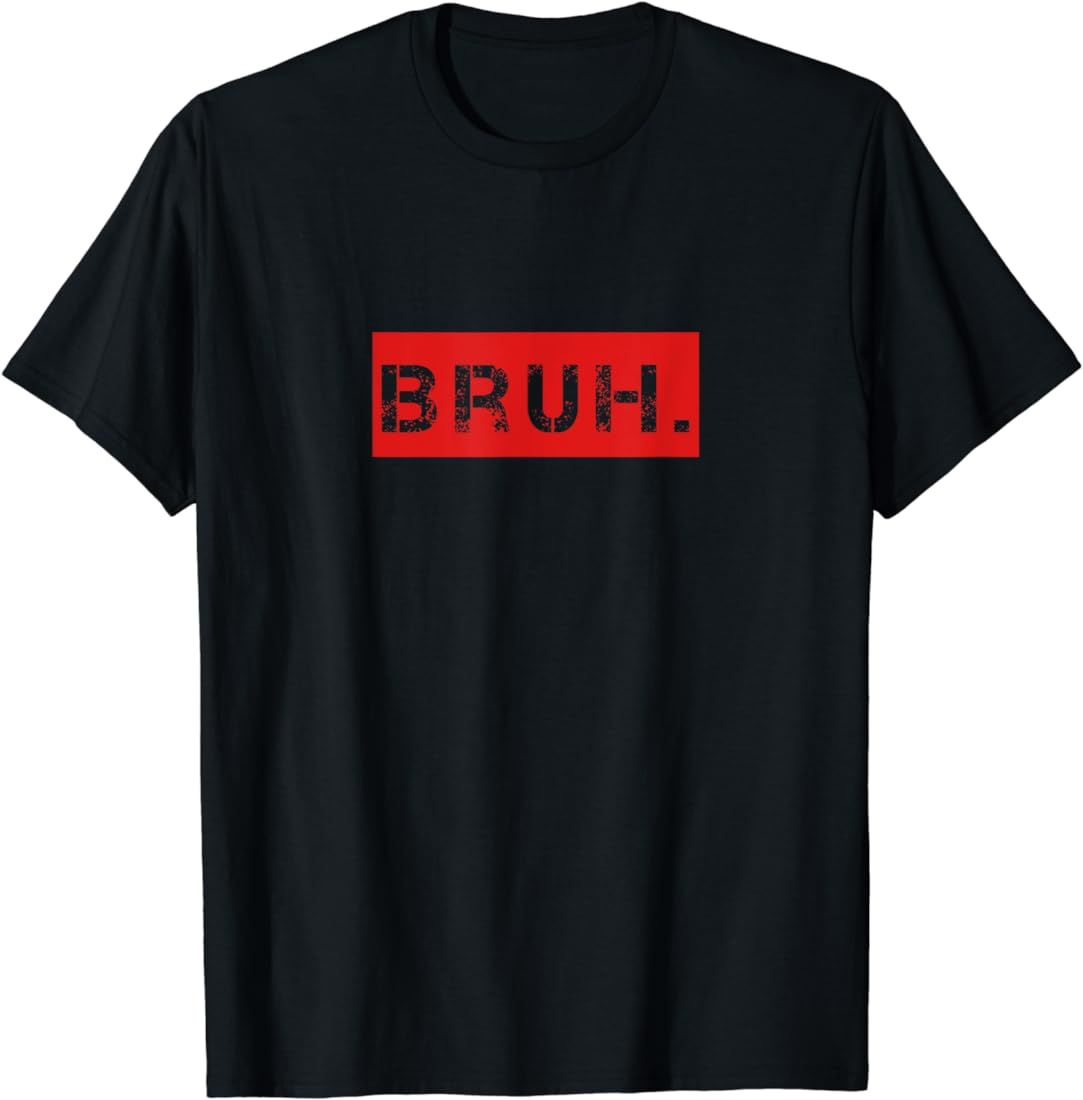 Bruh Meme Funny Saying Brother Greeting Teens Boys Men Short Sleeve T-Shirt | Amazon (US)