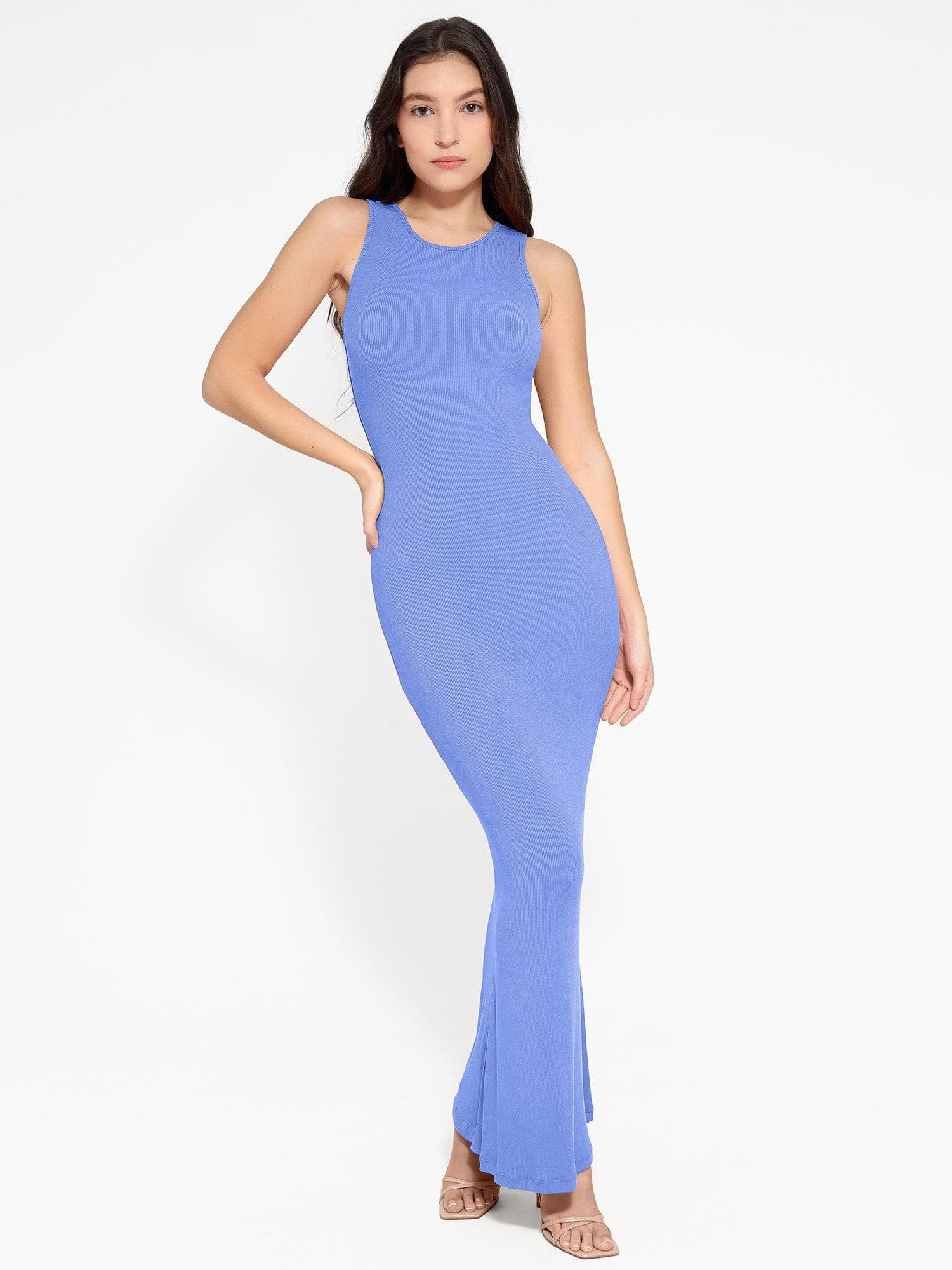 The Shapewear Dress Crew Neck Sleeveless Maxi | Popilush