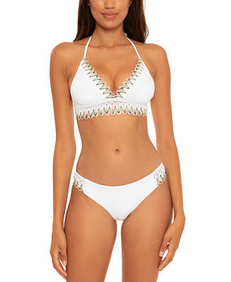 Becca Layla Macramé-Trim Halter Bikini Top & Bottoms & Reviews - Swimsuits & Cover-Ups - Women -... | Macys (US)
