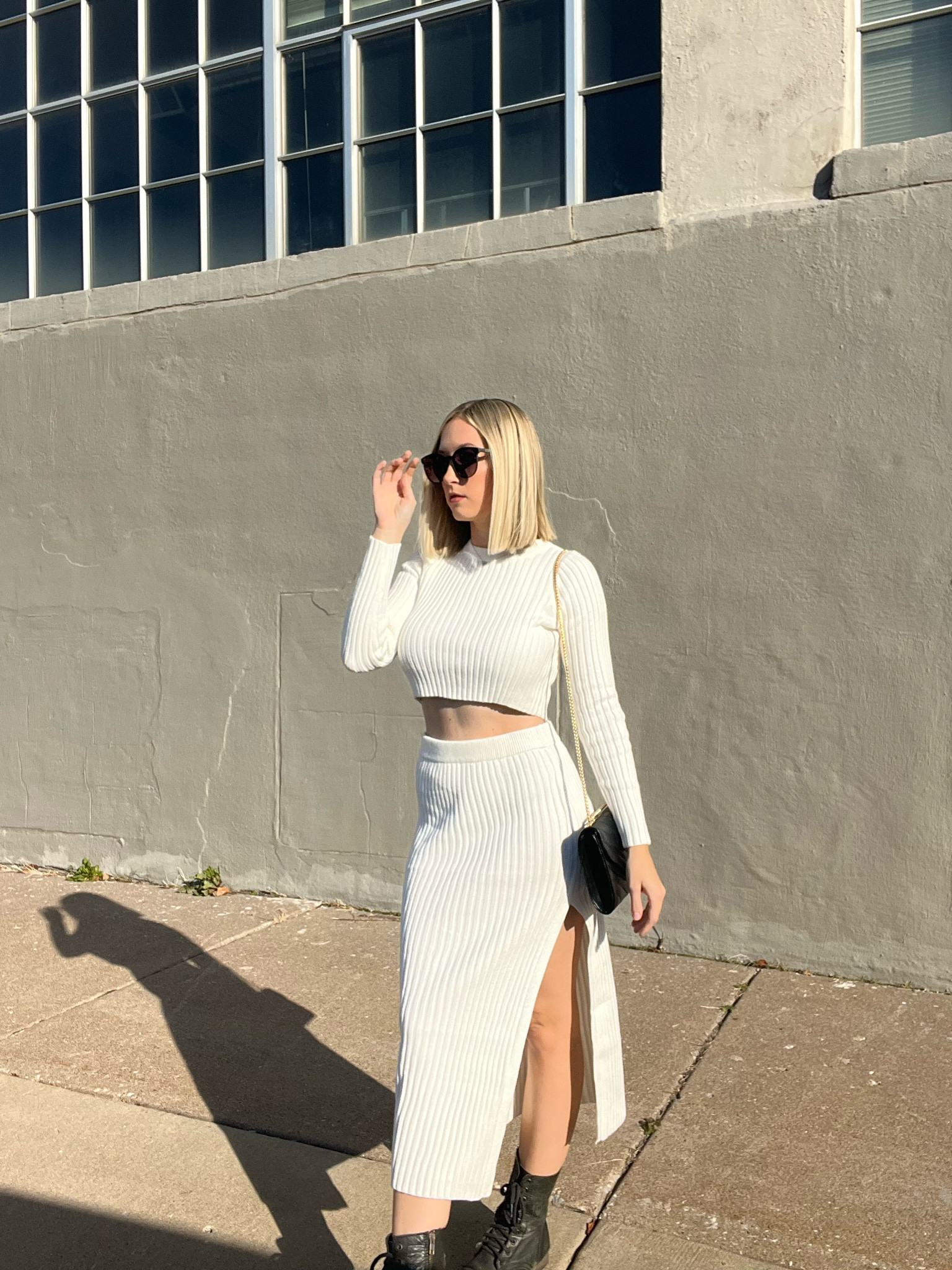 two piece set, holiday outfit, holiday dress, ribbed skirt, maxi skirt, pencil skirt, white dress, long sleeve crop top, winter style, winter fashion, crossbody bag, designer dupe, black handbag, Dasein bag, purse, sunglasses, wmp sunglasses 

#LTKitbag #LTKstyletip #LTKHoliday