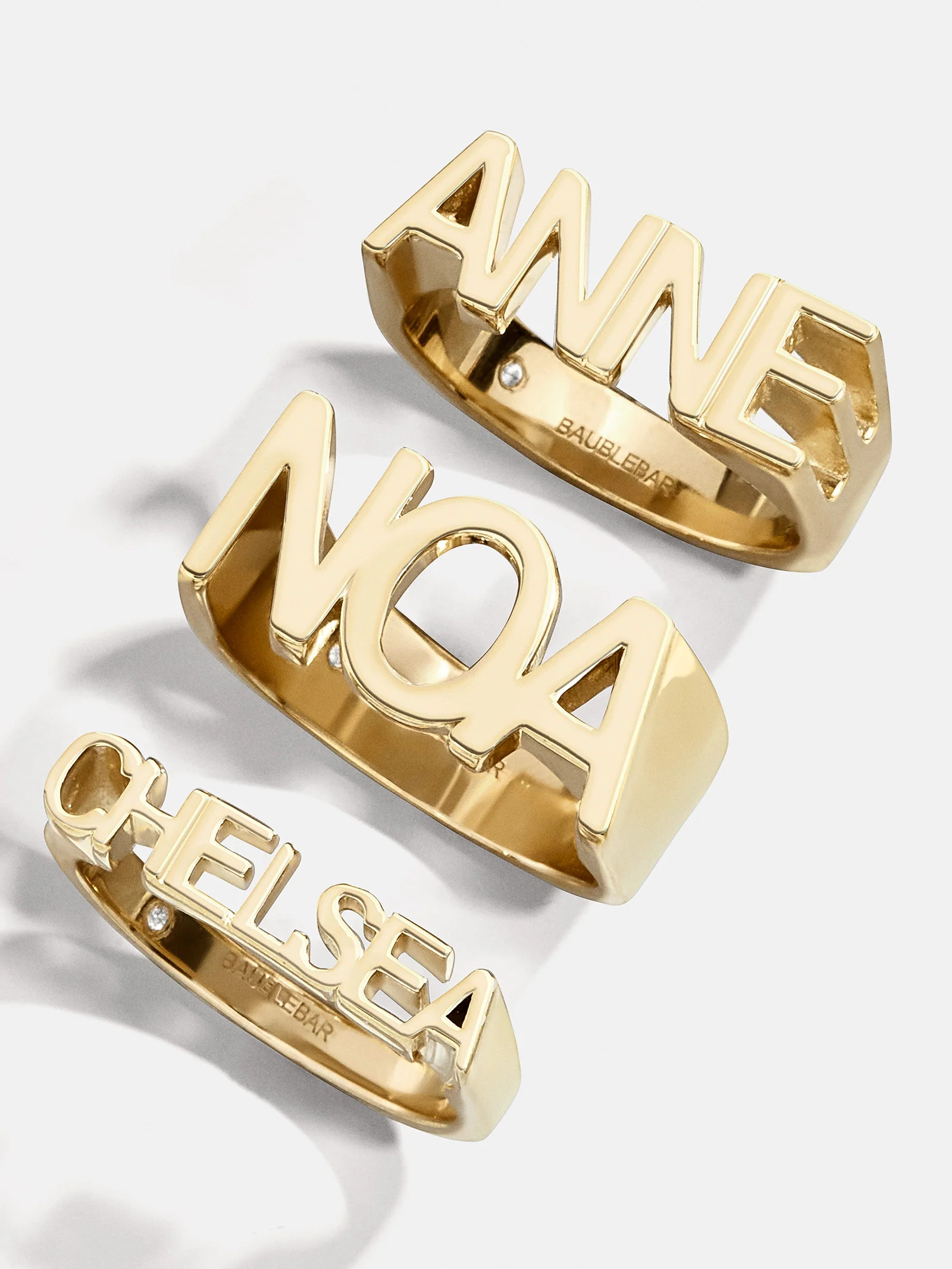 18K Gold Fineline Custom Nameplate Ring - Gold | BaubleBar