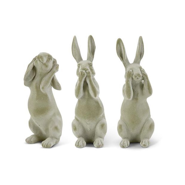 Playful Hear See Speak No Evil Bunny Set of 3 | Antique Farm House