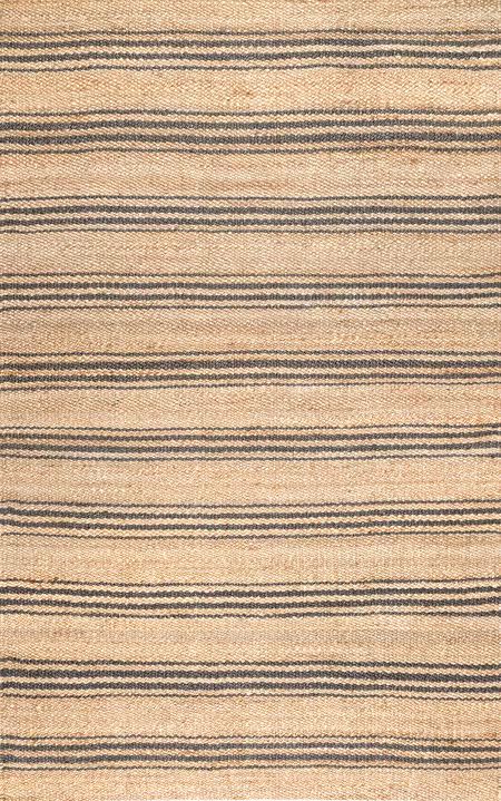 Natural Sycamore Striped Jute Area Rug | Rugs USA