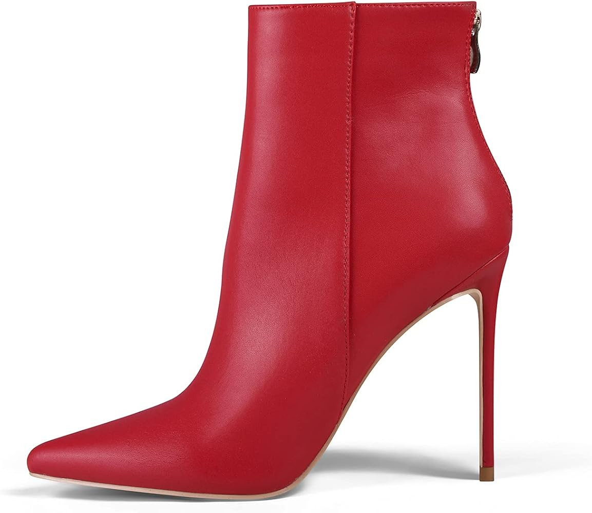 Elisabet Tang Women Heeled Ankle Booties,Sexy Pointed Toe 4.3 inch Stiletto High Heel Fashion Ank... | Amazon (US)