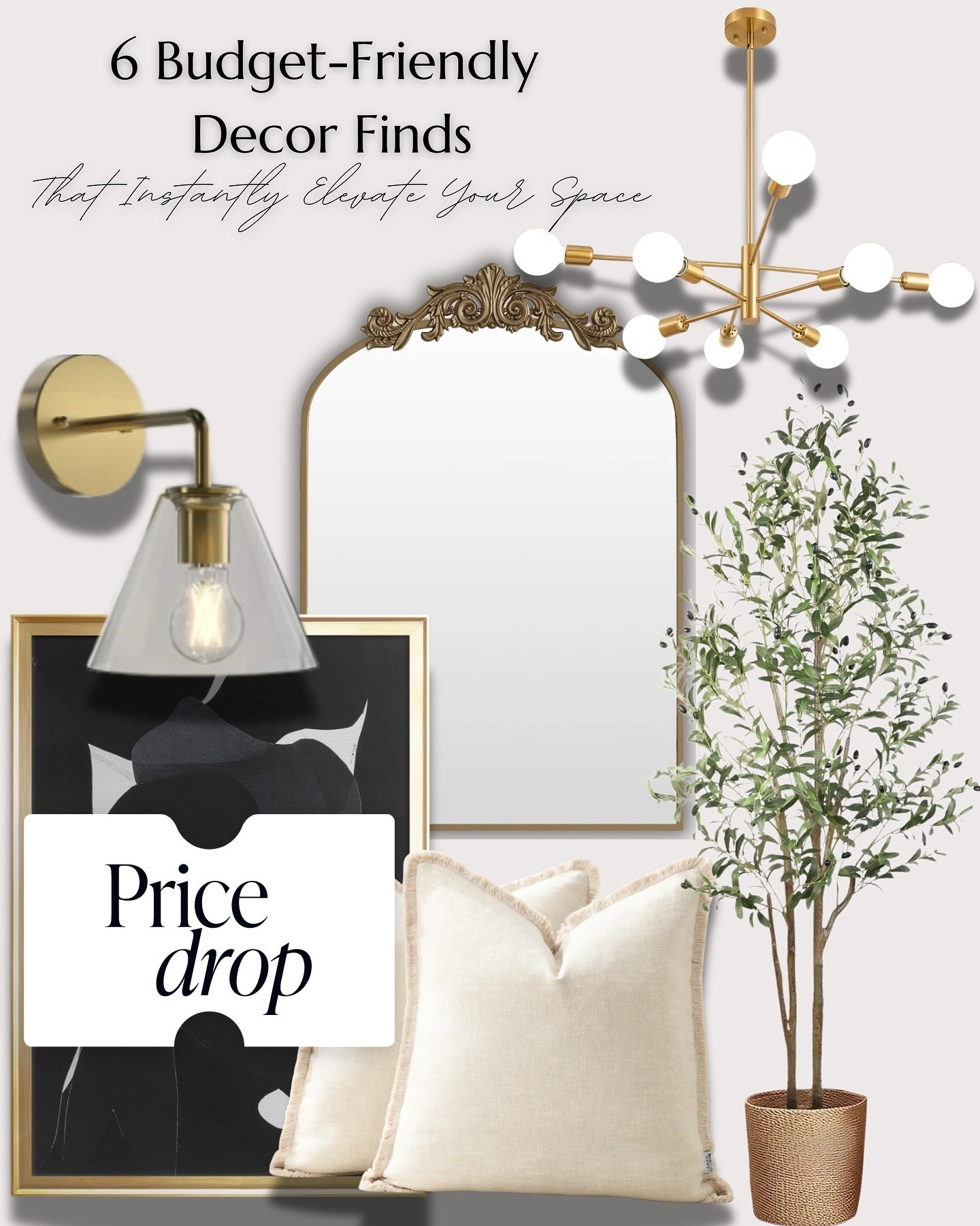 Price Drop ! 🎉


#design #decoration #designinspiration #interiordesign #moodboardaesthetic #moodboard #sconce #wallart #chandelier #brass #throwpillow #artificial #mirror #goldmirror #blackwomenindesign #designlovers #designinterior #designinspiration #ltkstyletip