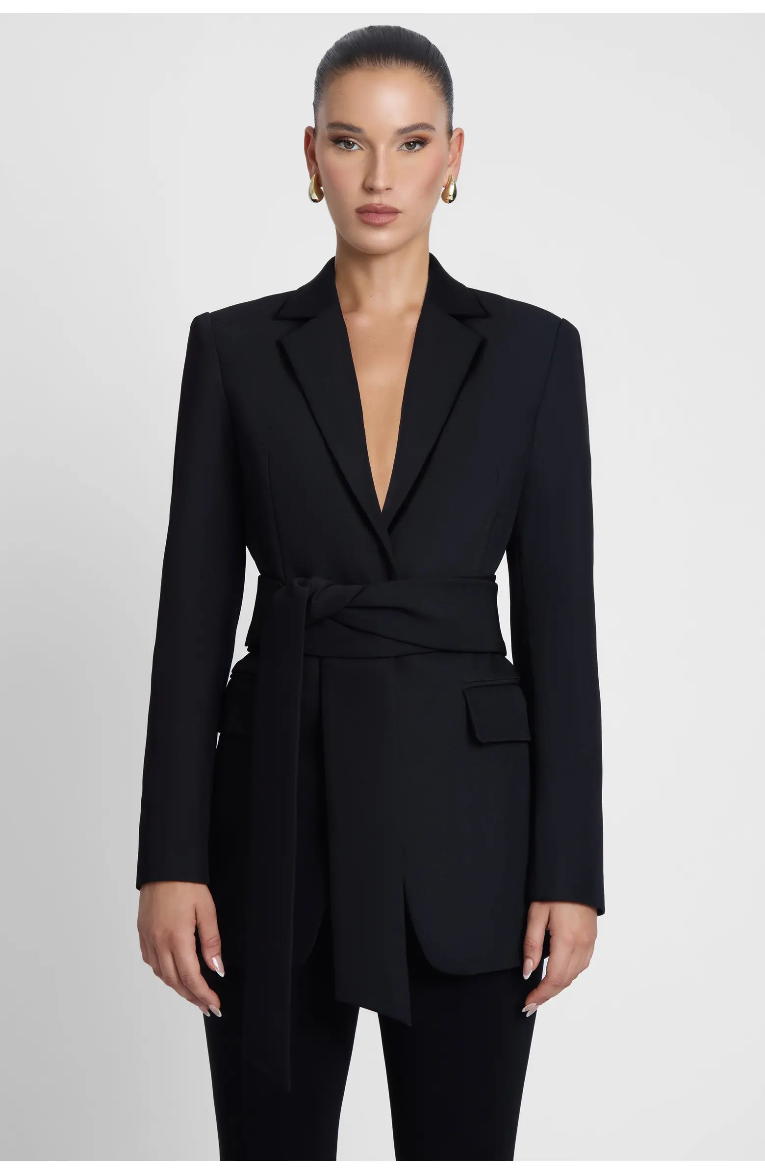 LEAU Classic Column Tailored Belted Blazer | Nordstrom | Nordstrom
