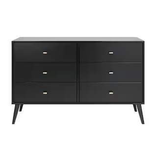 Prepac 6-Drawer Milo Mid Century Modern Dresser BDBR-1406-1 - The Home Depot | The Home Depot