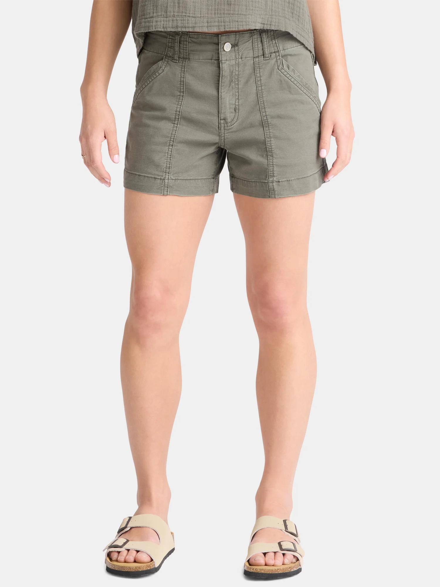 Time and Tru Women's and Women’s Plus High Rise Utility Shorts, Sizes 0-22 | Walmart (US)